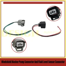 2PCS Windshield Washer Pump Connector And Fluid Level Sensor Connector