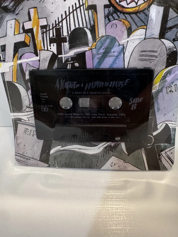 1987 Haunted House Haunted Graveyard Audio Cassette Tape EERIE Music Co Sealed - Image 3 of 4