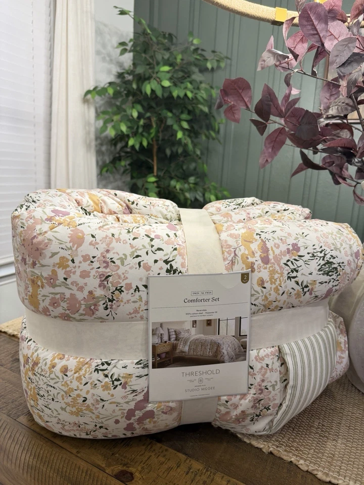 Twin XL Studio McGee Comforter Set + Green Vine 400TC Performance Sheets NEW - Image 2 of 4