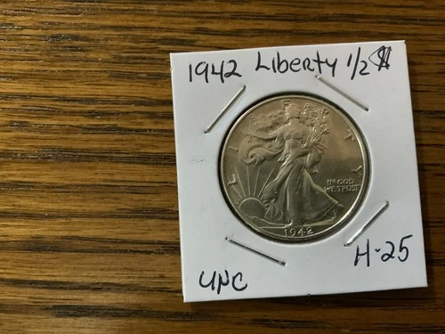 1942  walking liberty half dollar high grade UNC details H25