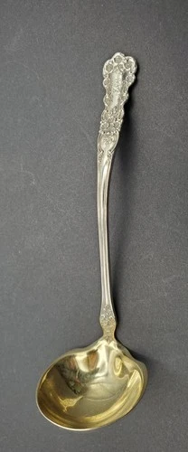 Antique Gorham Sterling Silver Cream Ladle Buttercup Gold Wash Bowl 5" 18g