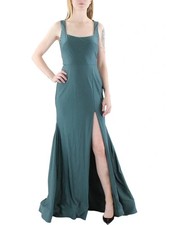 Cynthia  Sahar Satin Mermaid Evening Dress Women's XS Green Back Zip Closure