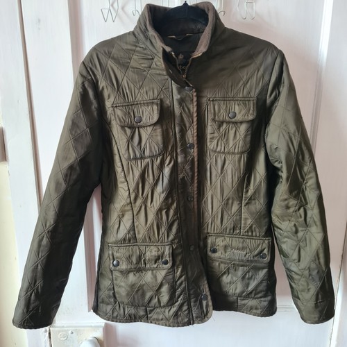 Barbour Utility Polar Quilt Green Jacke UK 14 dick warm Fleece gefüttert Country - Bild 5 von 24