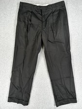 Brioni Cannes Dress Pants Mens 36x27 Black Pleated Front Straight Leg Trousers