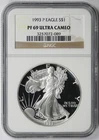 1993-P American Silver Eagle $1 Proof PF 69 Ultra Cameo NGC