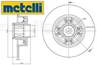 2X Bremsscheibe Metelli 23-0722 2 Bremsscheiben Hinterachse Hinten FüR Renault