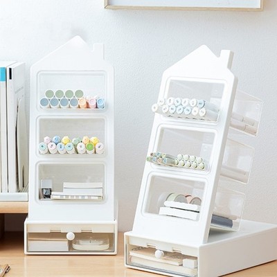 Multifunction Pen Organizers 3 Compartment Slanted Pencil Organizers with Drawer