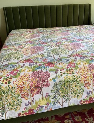 Pottery Barn King Size Duvet Cover Woodland Trees Flowers Paint By Number