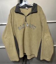 Vintage Old Navy Quarter 1/4 Zip Men's Size XL Fleece Sweater Logo Spellout N3