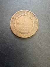 1826 ITALIAN STATES (SARDINIA) 5 CENTESIMI - Rare Old Coin!