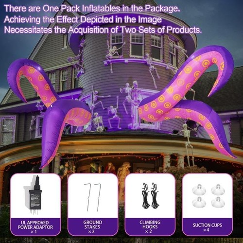 Tienda inflable gigante pulpo tentáculo Halloween 6,7 pies L... - Imagen 5 de 7
