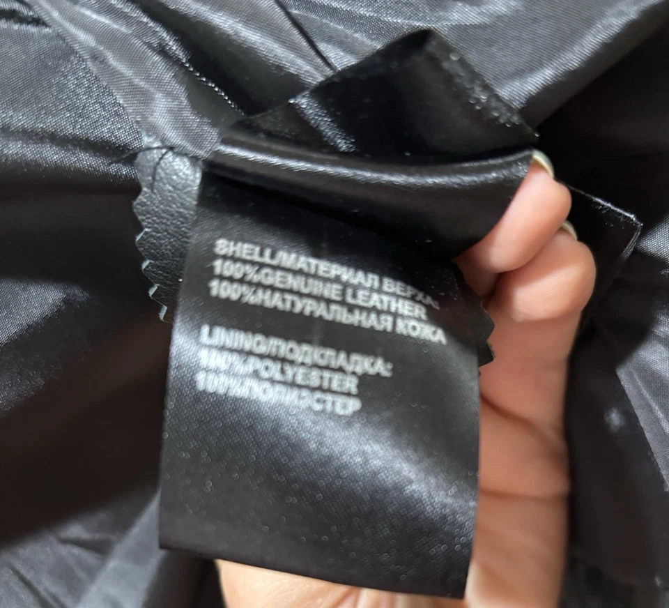 Chaqueta de moto de cuero genuino para mujer, talla M, negra, cuero muy suave Foto 4 de 4