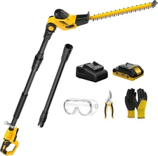 Pole Hedge Trimmer Cordless, 9-Feet Reach Power Hedge Trimmer with Extension Pol