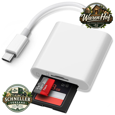 SD Kartenleser USB-C 2 in 1 Adapter für SDHC/SDXC/MicroSD Fotografie Zubehör