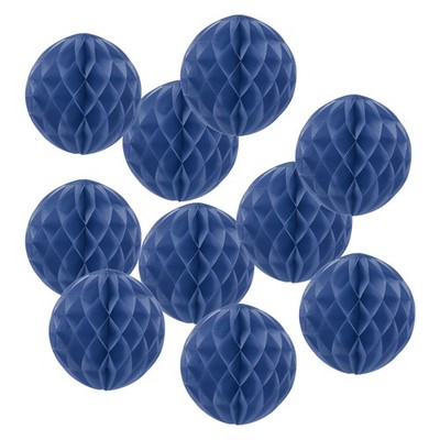 10 Stück Kugeln Blumen Papier Seide 12'' marineblau Deko hängend