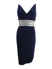 Xscape Women's Embellished Sheath Dress (10, Navy) 191837076556