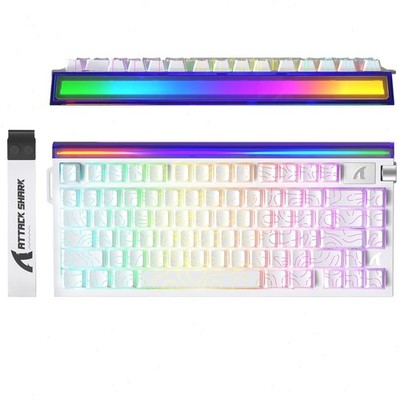 ATTACK SHARK R85HE Kabelgebundene Gaming-Tastatur Lightbox 75% Magnetisch Weiß