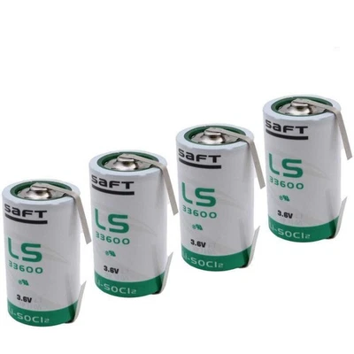 4x Batterie D Saft LS33600 3.6V 17000mAh Li-SOCl2 Bornes À Souder U - Photo 1/4