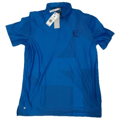 Adidas Men Golf Polo Blue Rush Size Medium Shirt Embroidered (The Bridge)