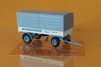 Busch 53355 Ifa AnhäNger Hl 80 Mit Plane WernesgrüNer 1:87, Neu