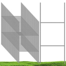 25 Pack Metal Yard Sign Stakes - 16.5x7 Inches, Real Estate Sale Signs, Custo...