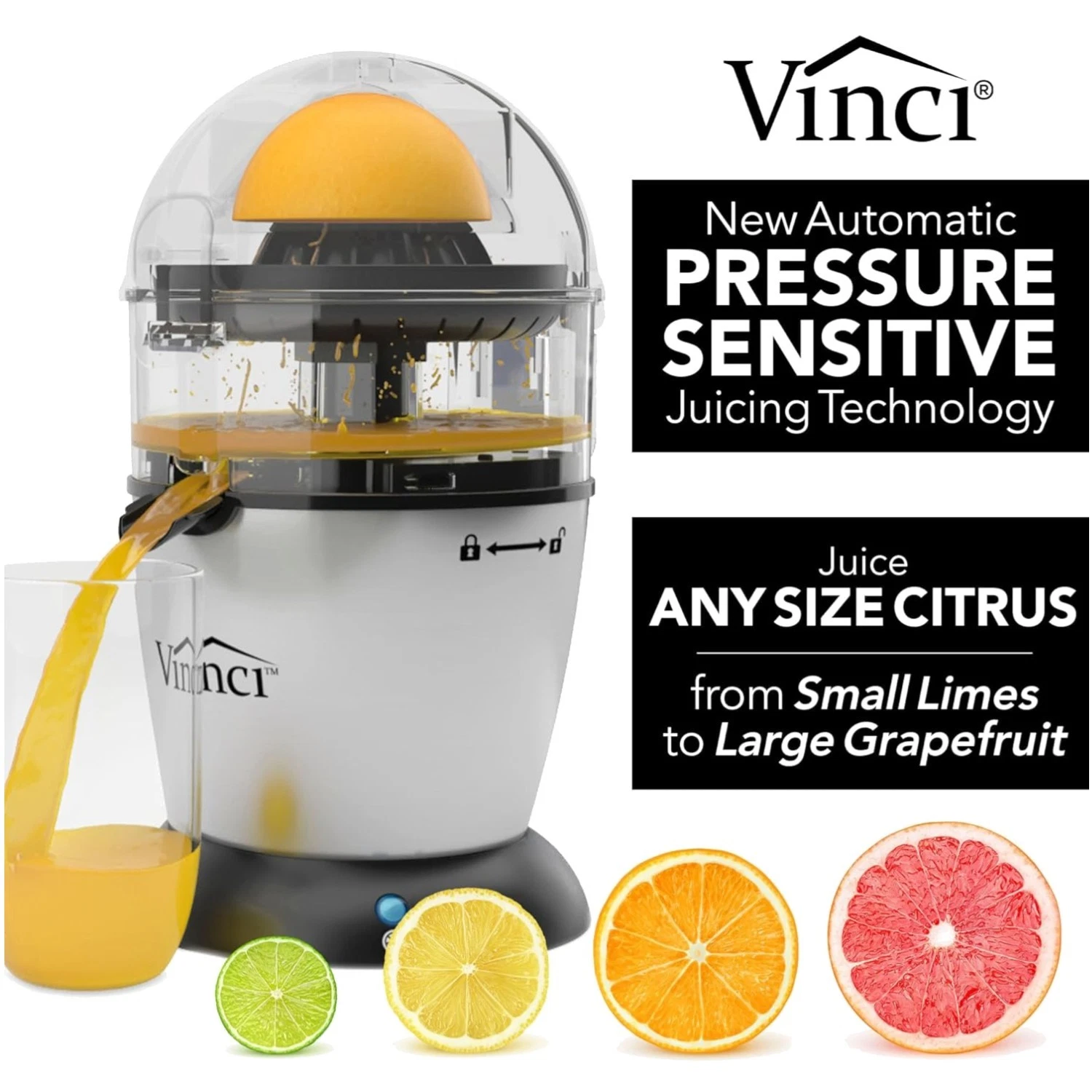 Electric Citrus Juicer, 1-Button Operation