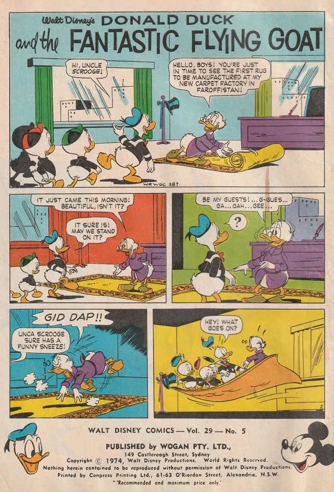 6 Australian Walt Disney Comics - 1970s Uncle Scrooge Mickey Mouse Donald Duck + - Image 2 of 4