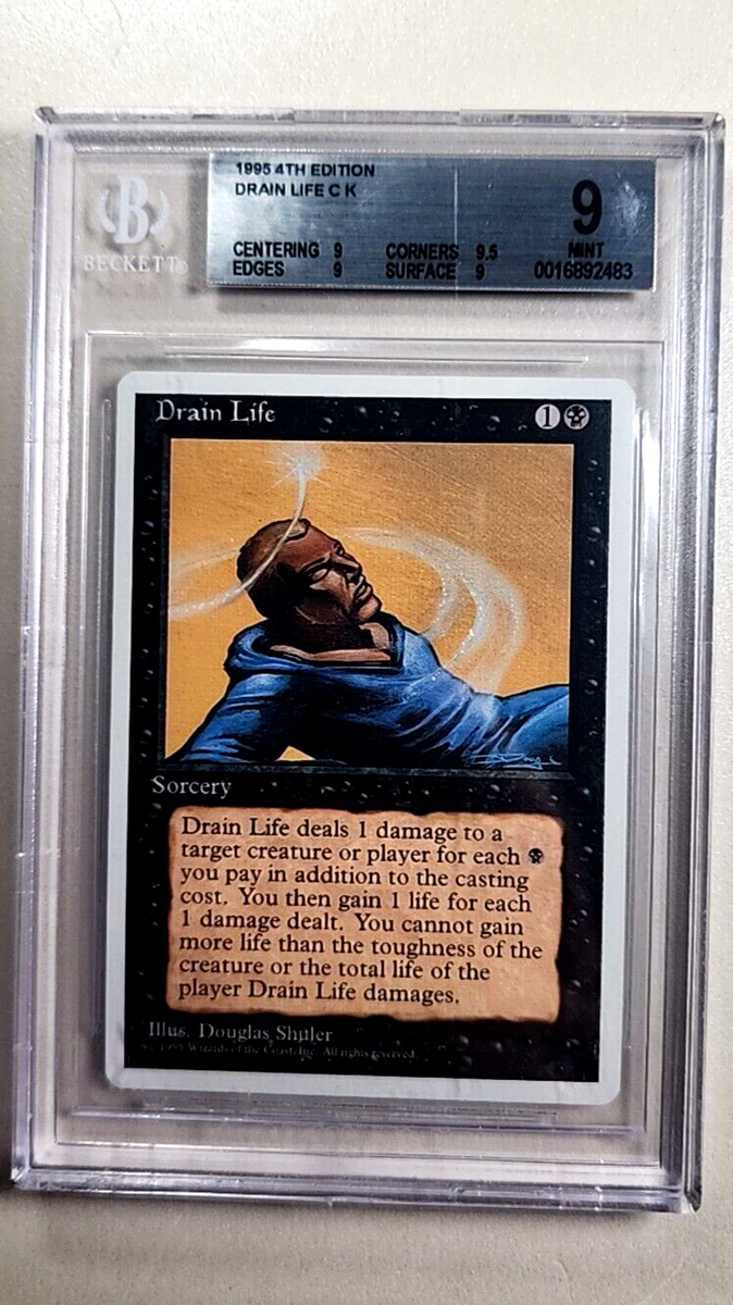 1995 MtG Magic the Gathering 4th Fourth Edition Drain Life