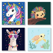 AILIBUT Paint by Numbers for Kids Ages 8-12  Beginners - 4 Pack Animal Canva...