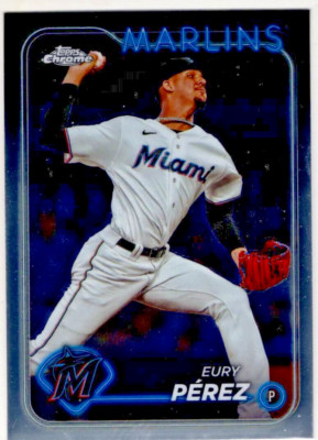 2024 Topps Chrome Baseball Eury Pérez No. 6 Miami Marlins