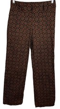 Harold's Women's Size 8 Vintage 80's Brown Multicolor Wide Leg Pants Stretch USA