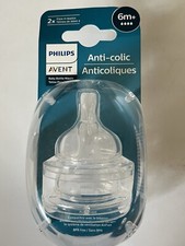 Phillips Avent 2 Baby Bottle Nipples  Anti-colic 6 M  New In Package.