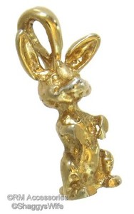 Authentic Bunny Rabbit Charm / Pendant EP Gold Plated Jewelry with a Lifetime Guarantee!