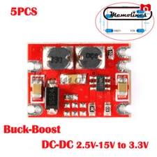 5x DC-DC 2.5V-15V to 3.3V Step Up/ Dowm Fixed Output Automatic Buck-Boost Module