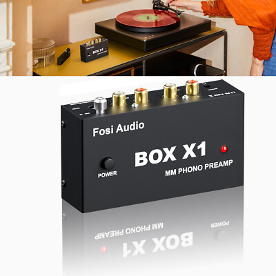 Fosi Audio Box X1 Phono Vorverstärker für MM Plattenspieler Phonograph Kopfhörer