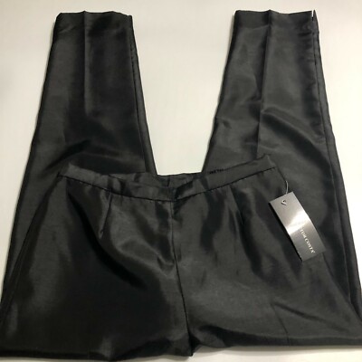 Victor Costa Womens Size 12 Polyester Black Straight Pants Lined NWT Inseam 29''