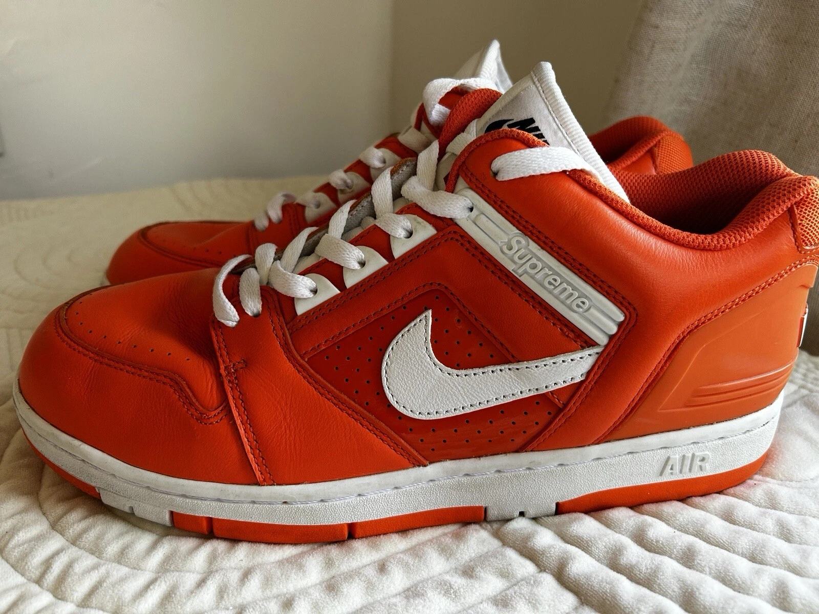Nike SB Air Force 2 Low Supreme Orange Blaze homme taille 10 sans boîte