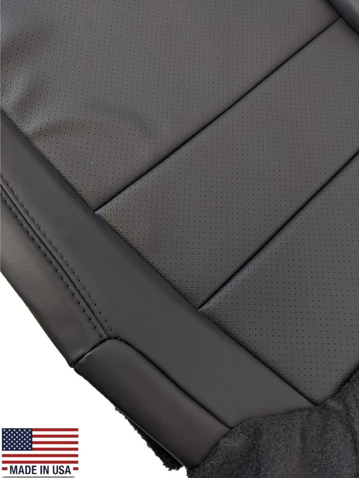 For 2005 2006 2007 2008 Acura TL Driver Side Bottom LEATHER Seat Cover in Black - Image 3 of 4