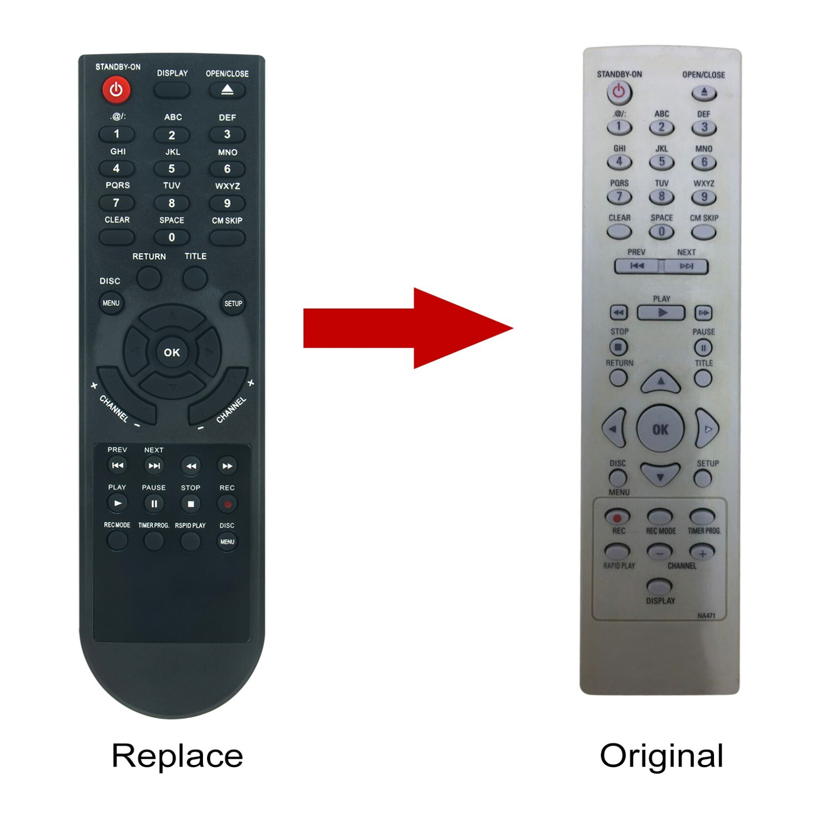 New NA471 NA471UD Replaced Remote for Magnavox DVD Recorder CMWR10D6 MWR10D6