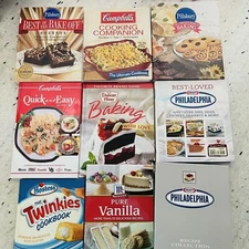 Lot 9 Cookbooks Kraft Pillsbury Campbell’s Duncan Hines McCormick Twinkies PIL