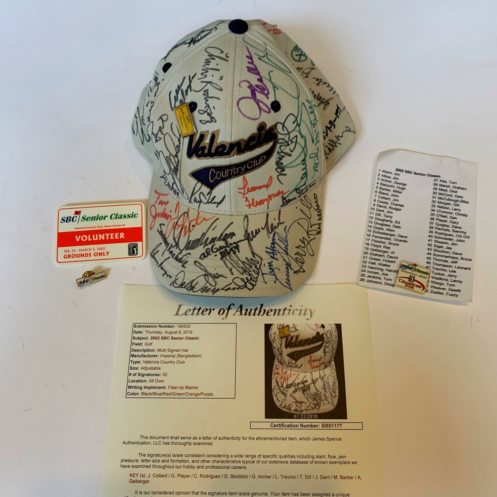 Multi Signed Autographed Signed 2002 Pga Sbc Senior Classic Golf Cap Hat 5 With JSA COA 