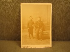 Victorian Antique Cabinet Card Photo of Two Brothers Kids Children Boys