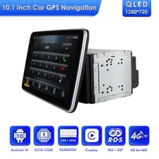 2DIN 10.1" Rotatable Car Stereo Radio FM 8+128GB Android 12 Navi GPS DSP CarPlay