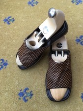 Louis Vuitton Sandals Shoes Flip Flop Pony Hair  Damier Mules Mens UK 6 US 7 40