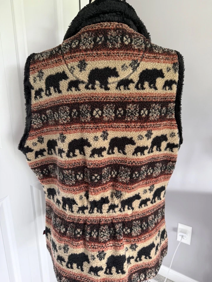 Chaleco Woolrich Vintage Para Mujer Talla Grande Oso Animales Estampado Chaleco Foto 4 de 4