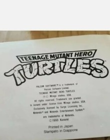 Teenage Mutant Hero Turtles Nintendo Entertainment System NES Game with Manual