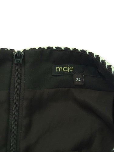 MAJE Wool Alpaca Blend Houndstooth Mini Pencil Skirt Black & White Size sz 34 - Picture 5 of 7