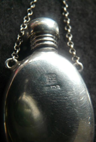 antique hallmarked silver chatelaine flask perfume holder zimmerman early 20th c - Picture 3 of 7