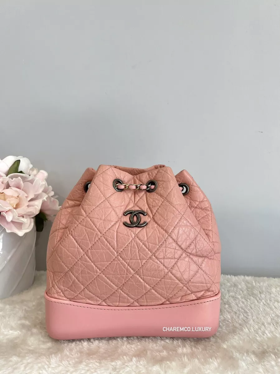 Chanel Beige/Black Aged Quilted Leather Small Gabrielle Backpack Chanel