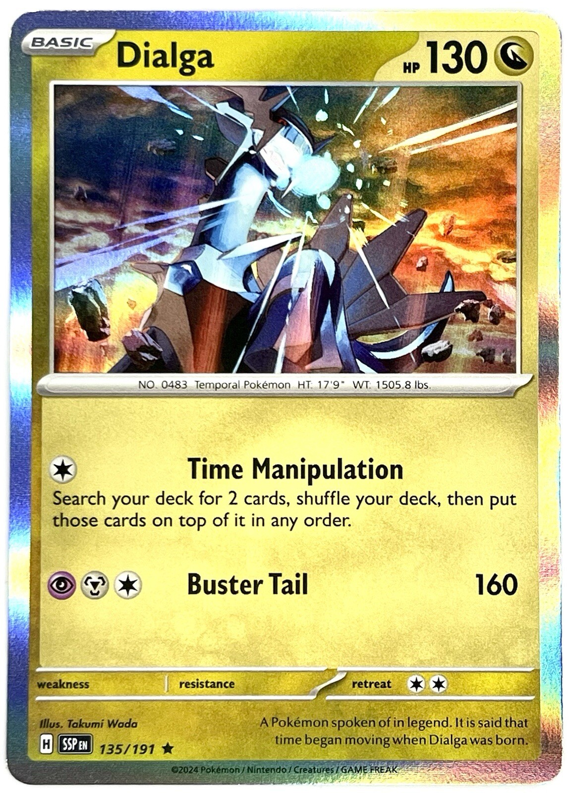 Pokémon TCG Surging Sparks Dialga 135/191 - Holo Rare - NM